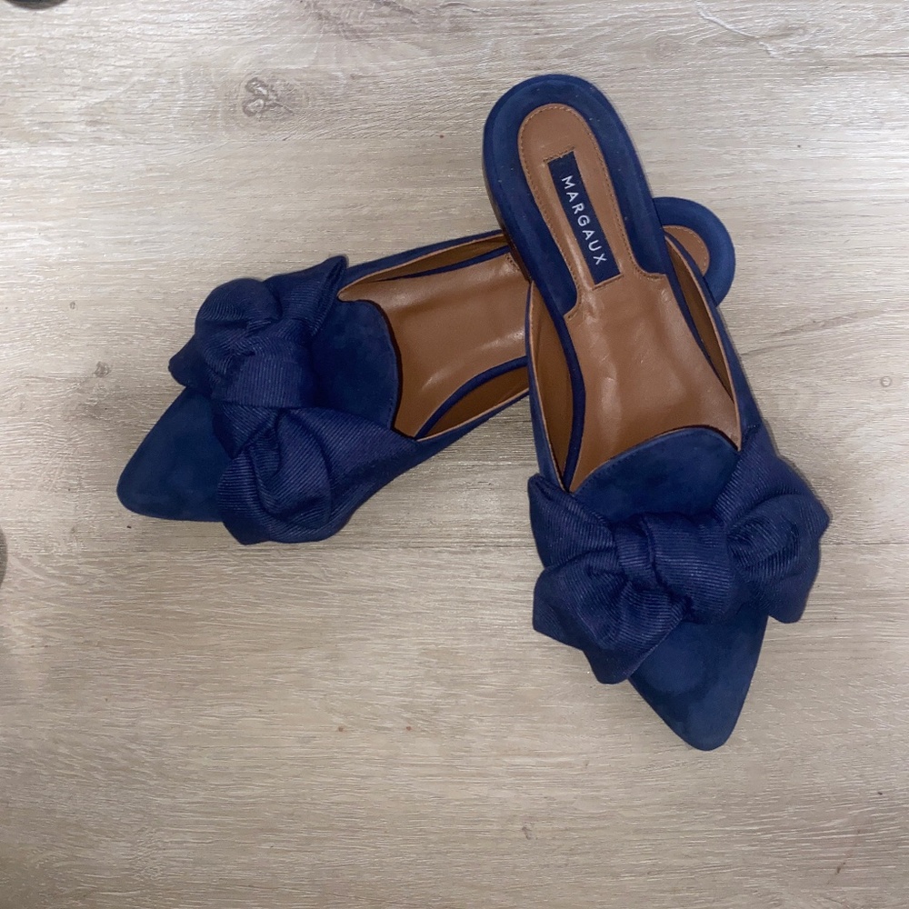 NWOT Navy Margaux NY Suede Mules